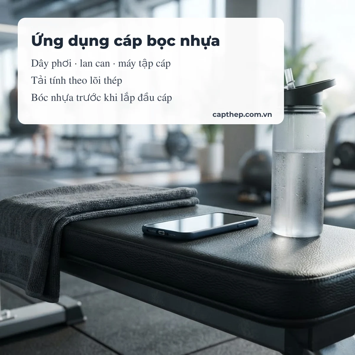 Ứng dụng cáp thép bọc nhựa: dây phơi, lan can, máy tập