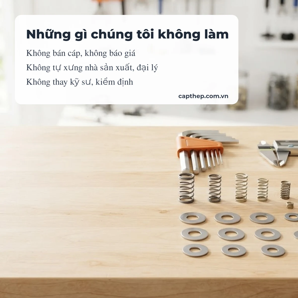 Cáp Thép không báo giá, không bán cáp, không thay kỹ sư tính toán thiết bị nâng